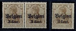 Belgien 3 Cent. auf 3 Pf in Type aII ... 