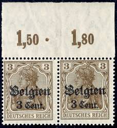 Belgium 3 C. On 3 Pfg., overprint type II, ... 