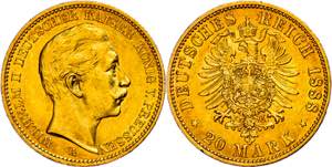 Preußen Goldmünzen 20 Mark, 1888, Wilhelm ... 