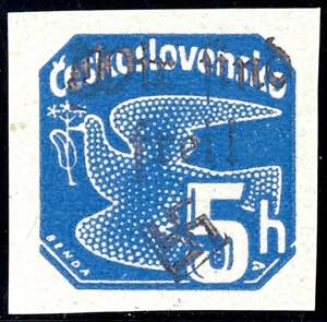Reichenberg 5 H cobalt newspaper stamp in ... 
