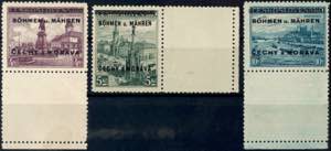 Bohemia and Moravia 4 - 10 Kc. Postal stamps ... 