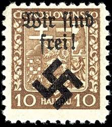 Mährisch-Ostrau 10 Heller postal stamp on ... 