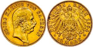 Saxony 10 Mark, 1904, Georg, very fine to ... 