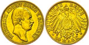 Sachsen 10 Mark, 1905, Friedrich August ... 