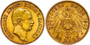 Saxony 20 Mark, 1905, Friedrich August III., ... 