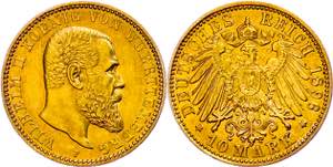 Württemberg 10 Mark, 1896, Wilhelm II., ... 