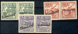 Eilenburg 6 Pfg to 42 Pfg donation stamps ... 