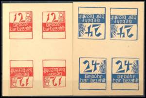 Frankenau 12 Pfg and 24 Pfg postal stamps in ... 