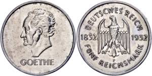 Coins Weimar Republic 5 Reichmark, 1932, F, ... 