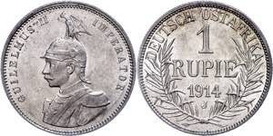 Coins German Colonies DOA, 1 Rupee, 1914, J, ... 