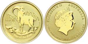Australia 5 Dollars, Gold, 2015, year the ... 