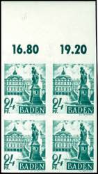 Baden 24 Pfg green, unperforated, mint never ... 