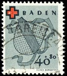 Baden 10 Pfg - 40 Pfg Red Cross, used, ... 