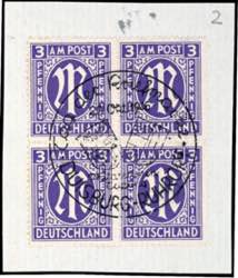 Bizone 3 Pfg first issue of stamps for ... 