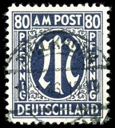 Bizone 80 penny at the post German printing, ... 