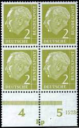 Federation 2 Pfg Heuss, block of four with ... 