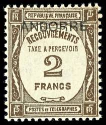 French Andorra Postage due stamps: 1932, 2 ... 