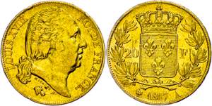 Frankreich 20 Francs, Gold, 1817, Louis ... 