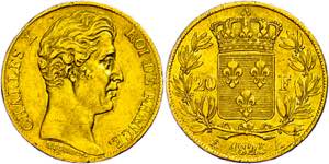 France 20 Franc, Gold, 1825, Charles X, A ... 