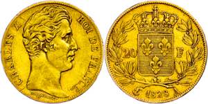 Frankreich 20 Francs, Gold, 1828, Charles ... 