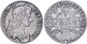 Great Britain Crown, 1679, Charles II., Dav. ... 