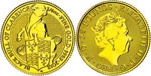 Great Britain 25 Pounds 2018, 1/4 oz Gold, ... 