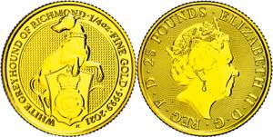 Great Britain 25 Pounds 2021, 1/4 oz Gold, ... 