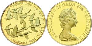 Canada 100 Dollars, Gold, 1978, Canada ... 