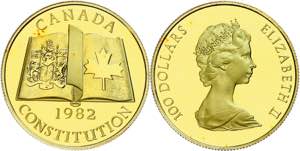 Canada 100 Dollars, Gold, 1982, new ... 