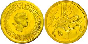 Luxembourg Gold medal (diameter approximate ... 