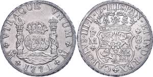 Coins Mexiko 8 Real, 1771, Mo FM, KM 105, ss.