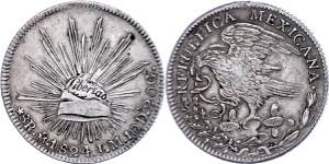 Coins Mexiko 8 Real, 1824, JM, KM A376 var, ... 