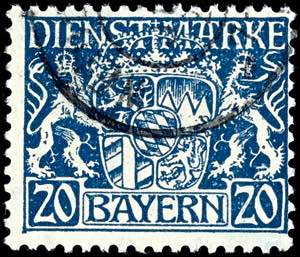 Bayern Dienstmarken 20 Pfg ... 