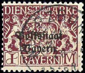 Bayern Dienstmarken 1 Mark ... 