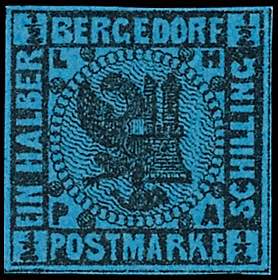 Bergedorf 1/2 Sch. a. blau, farbfrisches ... 
