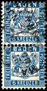 Baden 6 Kr. preußischblau, im farbfrischem ... 