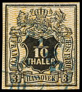Hannover 1/10 Th. Wappen mit orangem ... 