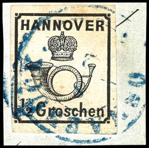 Hannover 1/2 Gr. auf Briefstück, ... 