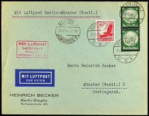 Ortsstempel und MLB Berlin C2 24.10.1934 - ... 