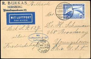 Zeppelinpost nach Sieger 1928, Amerikafahrt, ... 