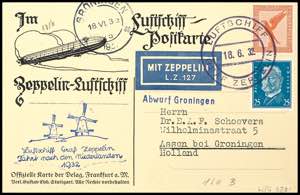 Zeppelinpost nach Sieger 1932, Fahrt in die ... 