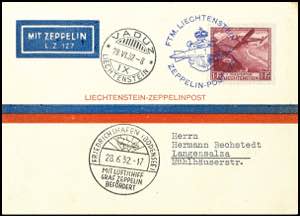 Zeppelinpost nach Sieger 1932, Schweizfahrt ... 