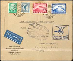 Zeppelinpost nach Sieger 1933, 3. ... 