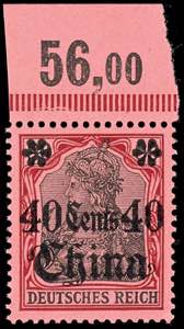 Deutsche Post in China 40 C. auf 80 Pfg, ... 