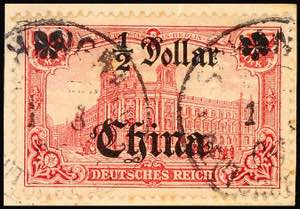 Deutsche Post in China 1/2 Dollar auf 1 M. ... 