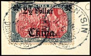 Deutsche Post in China 2 1/2 Dollar auf 5 M. ... 