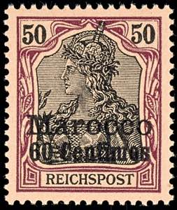 Deutsche Post in Marokko 50 Pfennig ... 