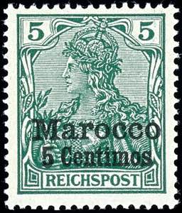Deutsche Post in Marokko 5 C. fetter ... 