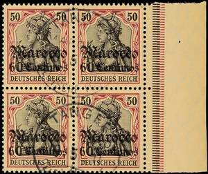 Deutsche Post in Marokko 60 C. auf 50 Pf., ... 
