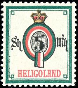 Helgoland 5 Sh./5 M. ungebraucht, signiert ... 